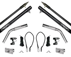 Hookem Outrigger Set with Rigging Flush Mount 4.5m 3-piece Black