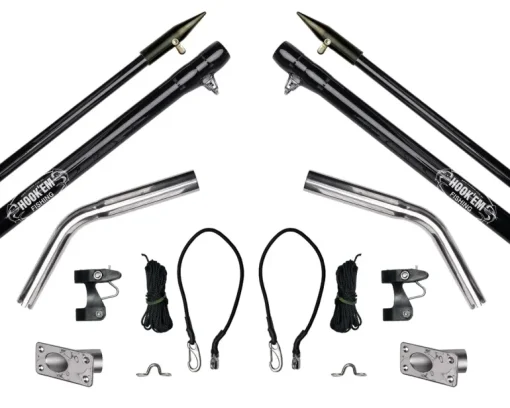 Hookem Outrigger Set with Rigging Flush Mount 4.5m 3-piece Black
