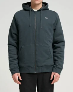 Salty Crew Anchor Quilted Zip Fleece Coal Black