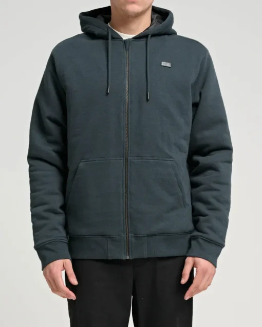 Salty Crew Anchor Quilted Zip Fleece Coal Black