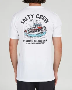 Salty Crew Fishing Charter Prem SS White