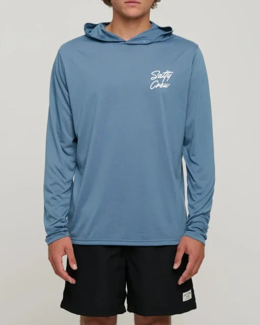 Salty Crew Snapper Hood Sunshirt Dark Slate