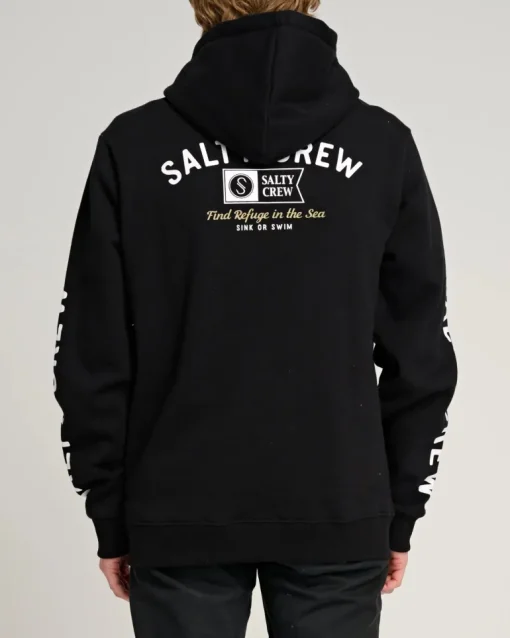 Salty Crew Surf Club Zip Hoodie Black