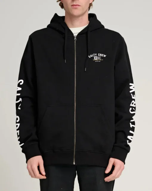 Salty Crew Surf Club Zip Hoodie Black