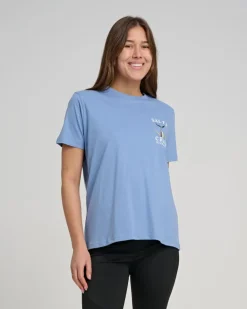 Salty Crew Womens Tailed Boyfriend Tee Blue Dusk