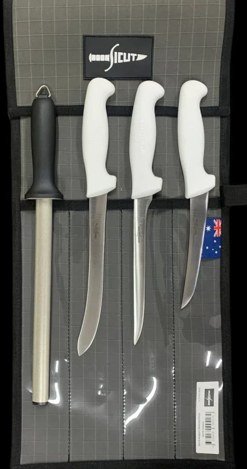 Sicut Anglers Diamond Knife Pack White Handles